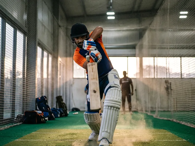 Indian batsman practicing in nets — play99exch UPI deposit guide