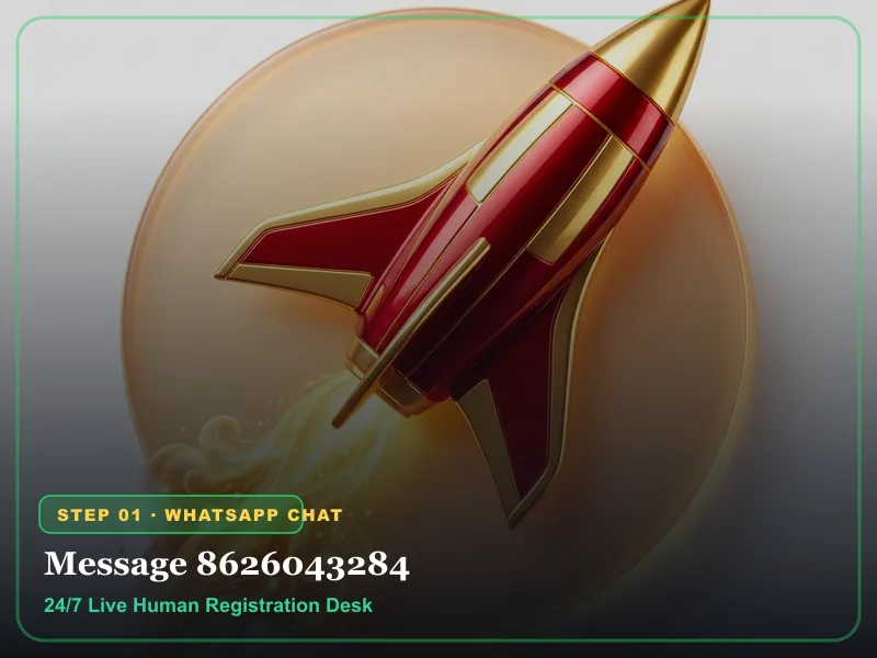 WhatsApp chat screen to get new play99exch id at 8626043284