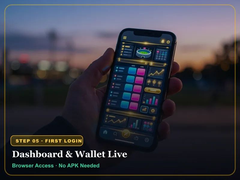 Logged-in dashboard on a brand-new play99exch new id